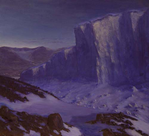 Canada Glacier in Moonlight  David Rosenthal Oil Painting